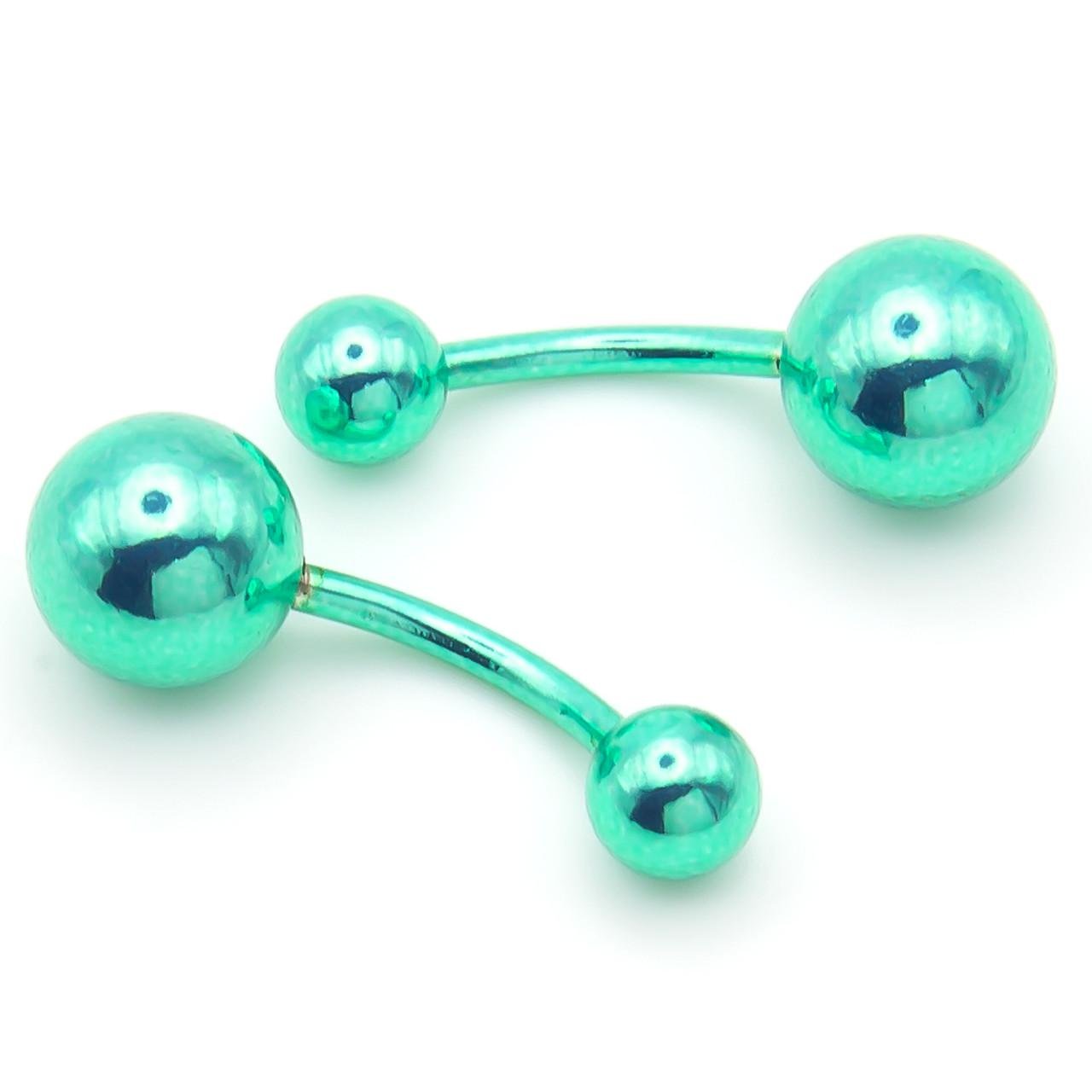 Серьга для пирсинга Банан шарик 12х5/8х1,4 мм 1 шт. Зеленый (ПС0508б55)