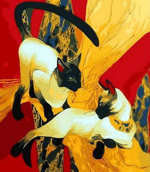 Картина по номерам Mariposa "Сиамские кошки" 40x50 см (MR-Q1278)