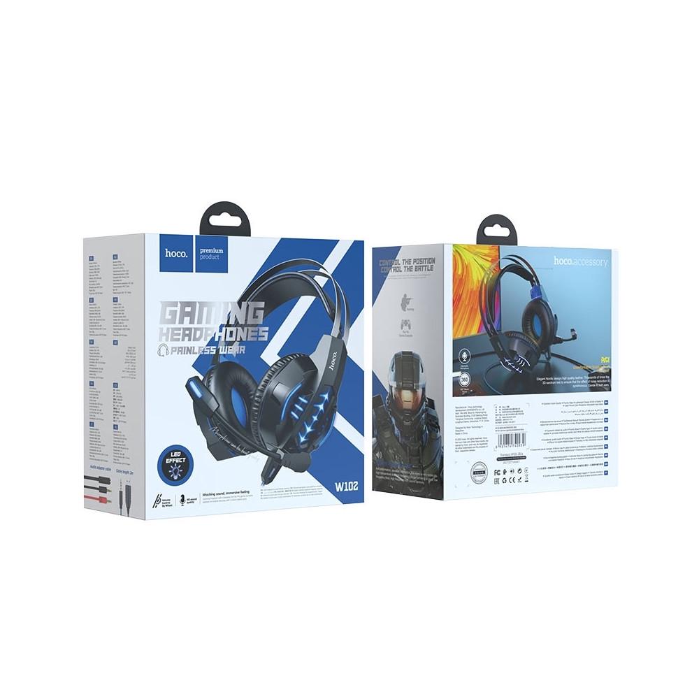 Наушники Hoco W102 Cool tour gaming headphones Blue - фото 2