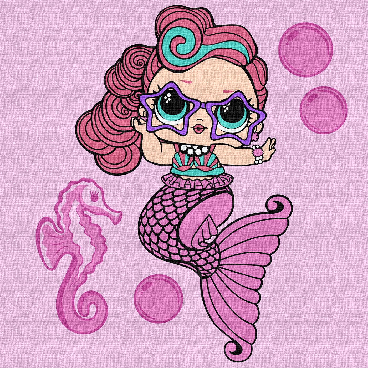 Набір для розпису по номерах для дітей Ideyka LOL Surprise! Mermaids Waves КНО6266 40x40 см (MTT-195458)