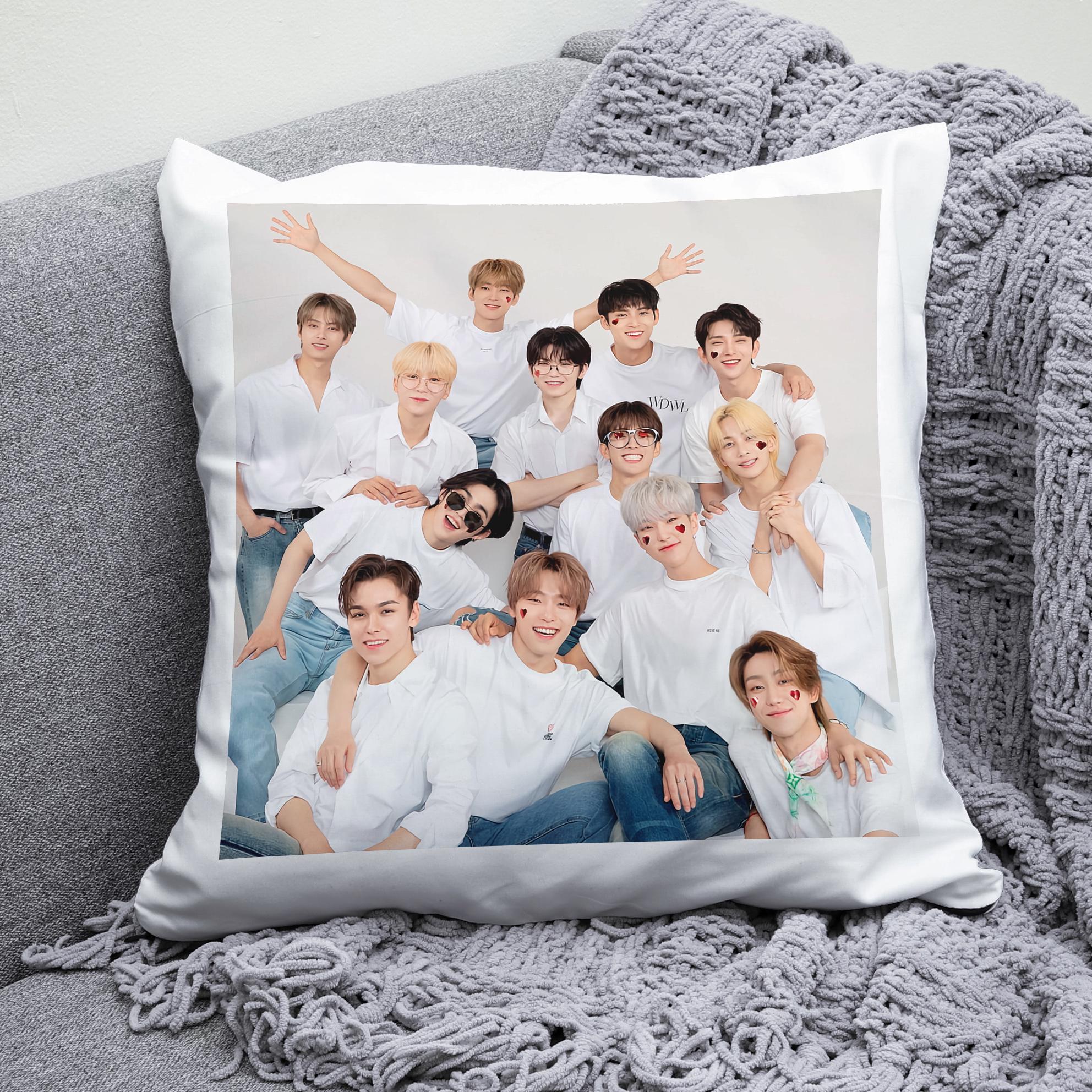 Плюшевая подушка квадрат с принтом K-Pop Seventeen