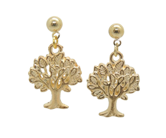 Серьги-гвоздики Liresmina Jewelry Древо жизни 2,9 см Золотистый (1851635801)