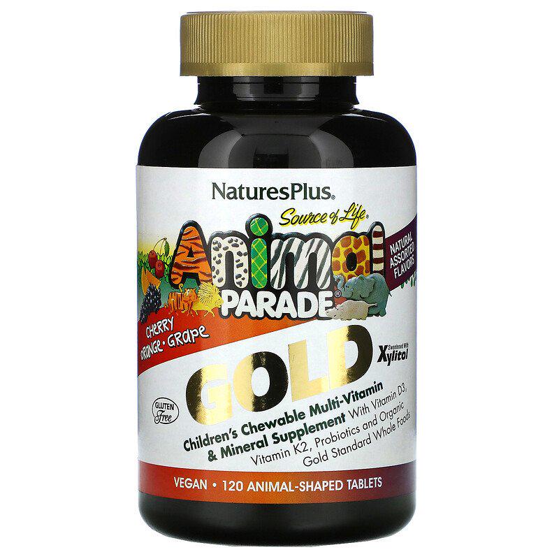 Мультивитамины для детей Animal Parade Natures Plus вкус ассорти 120 жевательных таблеток (NTP29928)