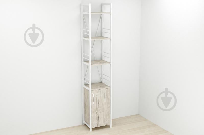 Этажерка 4/34 Ferrum-decor Серии Конект с тумбой  179x34x28 Белый ДСП Шервуд (FD1050)