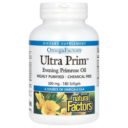 Примула вечерняя Natural Factors Evening Primrose Oil 500 мг 180 Softgels (NFS-02356)