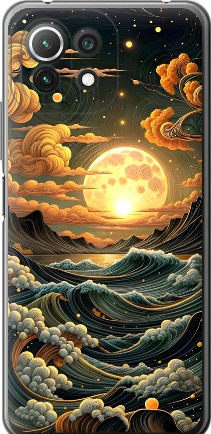 Чехол на Xiaomi Mi 11 Lite Арт волны (6332t-2281-42517)