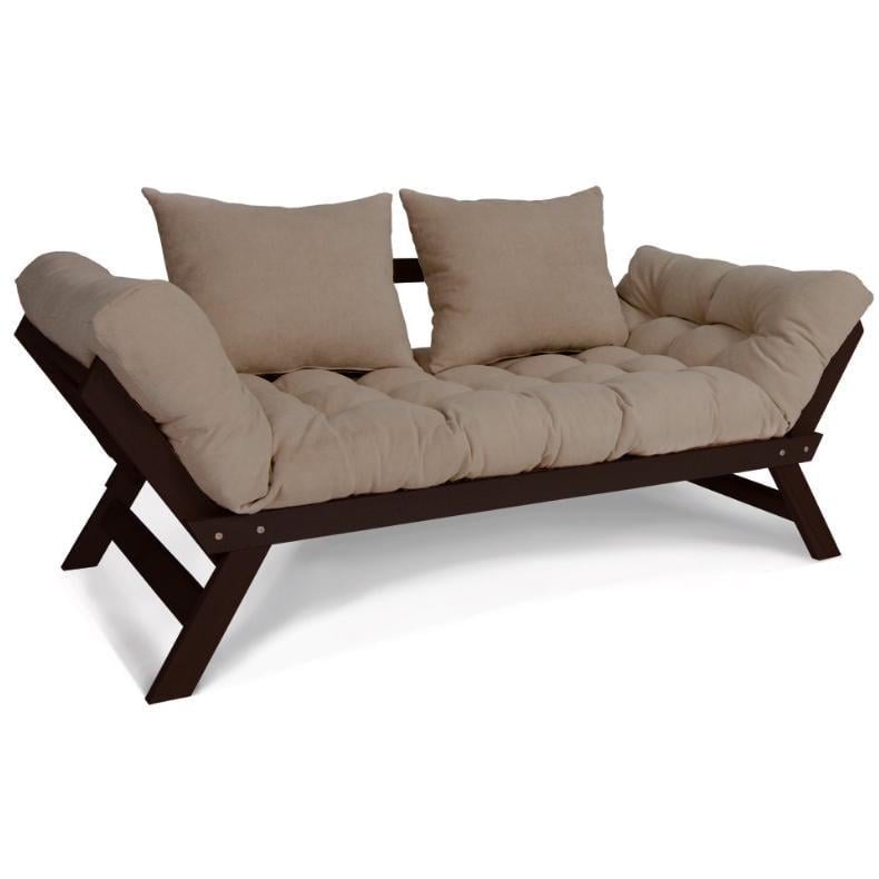 Диван-футон раскладной Woodman Allegro из массива дерева Шоколадный/Бежевый