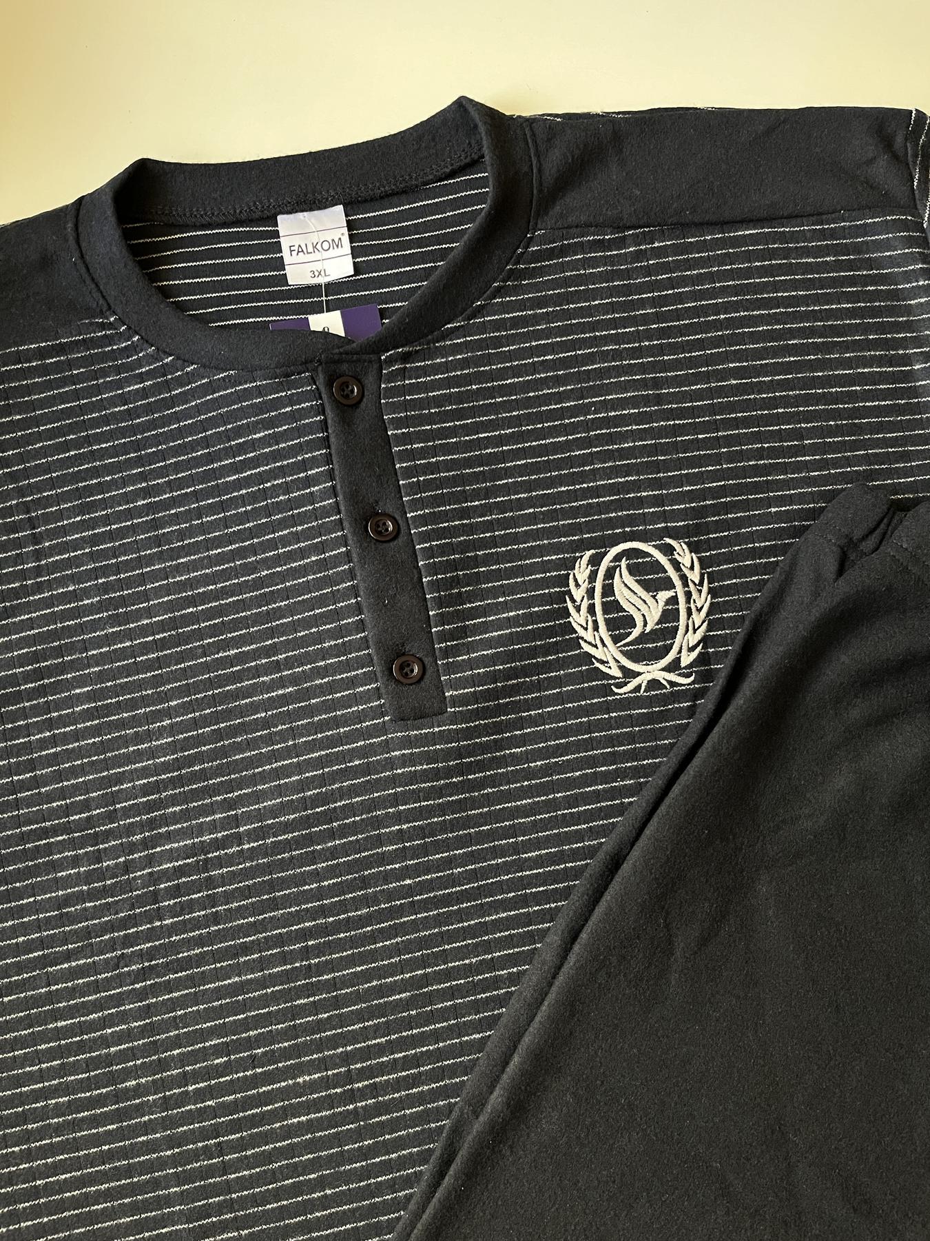 Пижама мужская теплая 3XL Синий (F5201) - фото 3