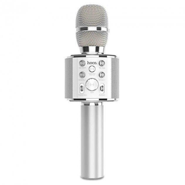Караоке микрофон Hoco BK3 1800мАч silver