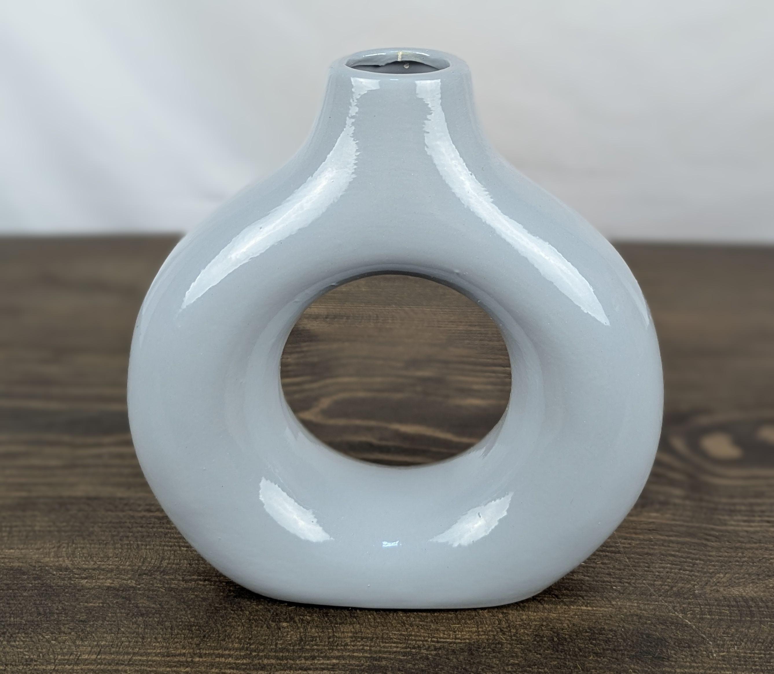 Ваза Nana ceramics Стайл 21 см глянец Серый