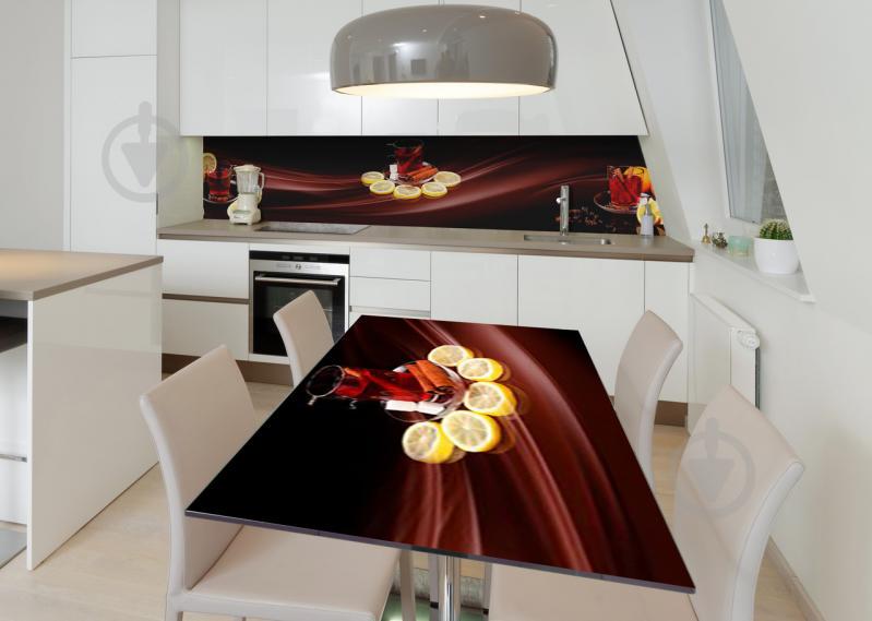 Наклейка 3Д виниловая на стол Zatarga «Лимон и корица» 600х1200 мм для домов, квартир, столов, кофейн, кафе