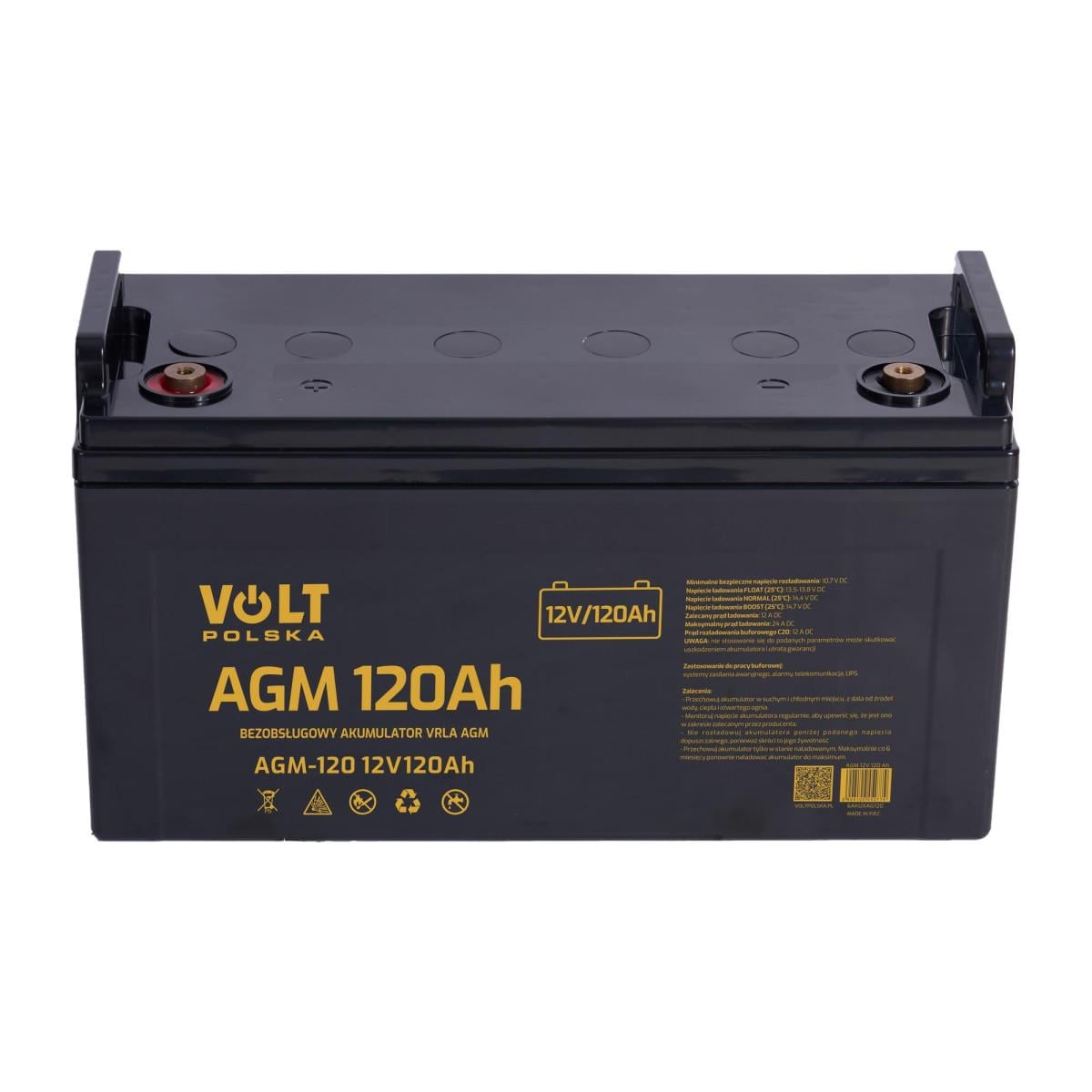 Акумулятор Volt Polska AGM VRLA 12V 120 Ah (6AKUXAG120)
