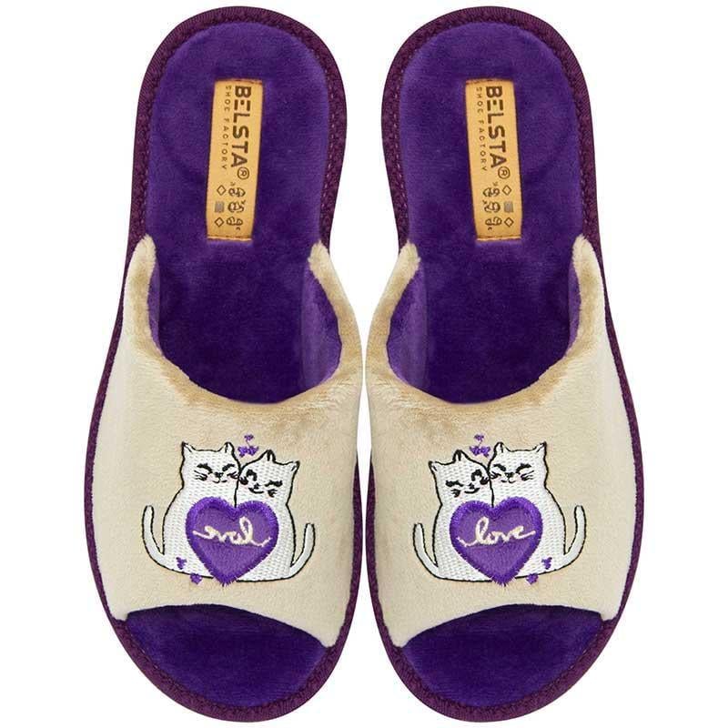 Домашние тапочки теплые БЕЛСТА 88-48k велюровые с вышивкой р. 40 Фиолетовый