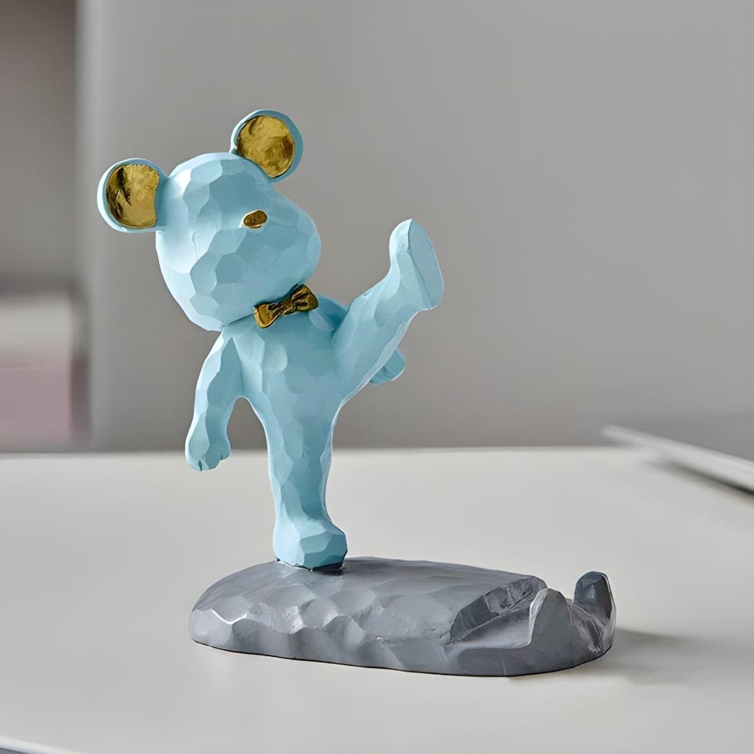 Подставка для телефона Медвежонок 10,5х8,5 см м Голубой с золотым Подставка для телефона Медвежонок 10,5х8,5 см м Голубой с золотым