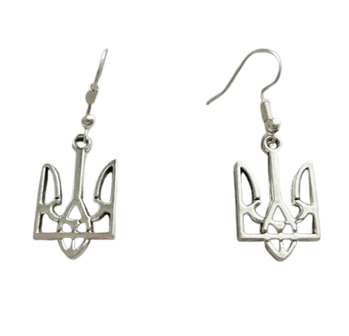 Сережки тризуб Сріблястий (1798447698)