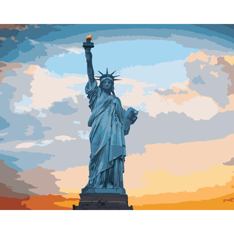 Картина по номерам Strateg Премиум Statue of Liberty в Нью-Йорке 40x50 см (GS832)