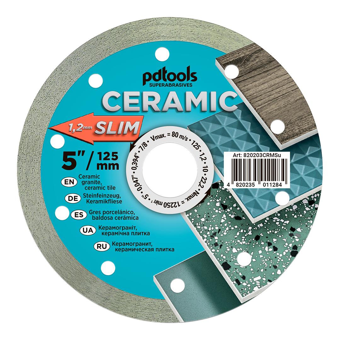 Круг алмазний вiдрiзний PDTools 1A1R 125 CERAMIC SLIM для ручного інструменту (37772290)