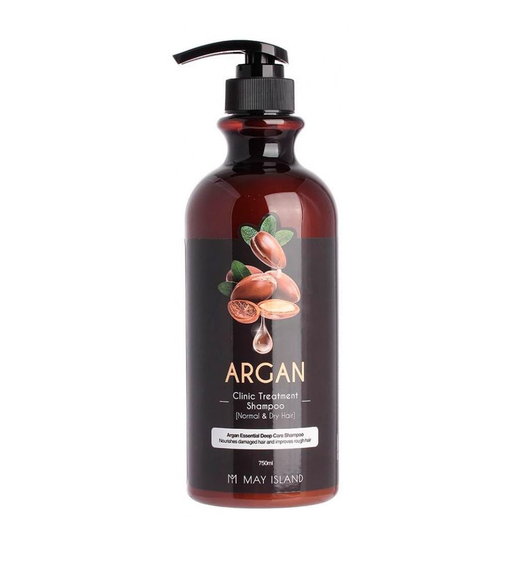 Питательный шампунь May Island Argan Clinic Treatment Shampoo с аргановым маслом и экстрактом ромашки 750 мл (8809515400631)