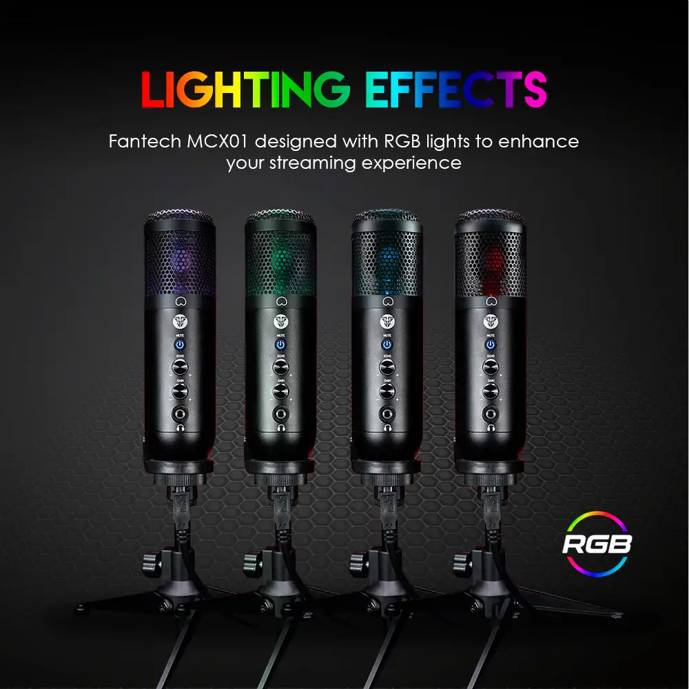 Конденсаторний мікрофон Fantech MCX01 Leviosa на підставці Чорний (1105224212) - фото 4 Конденсаторний мікрофон Fantech MCX01 Leviosa на підставці Чорний (1105224212) - фото 4