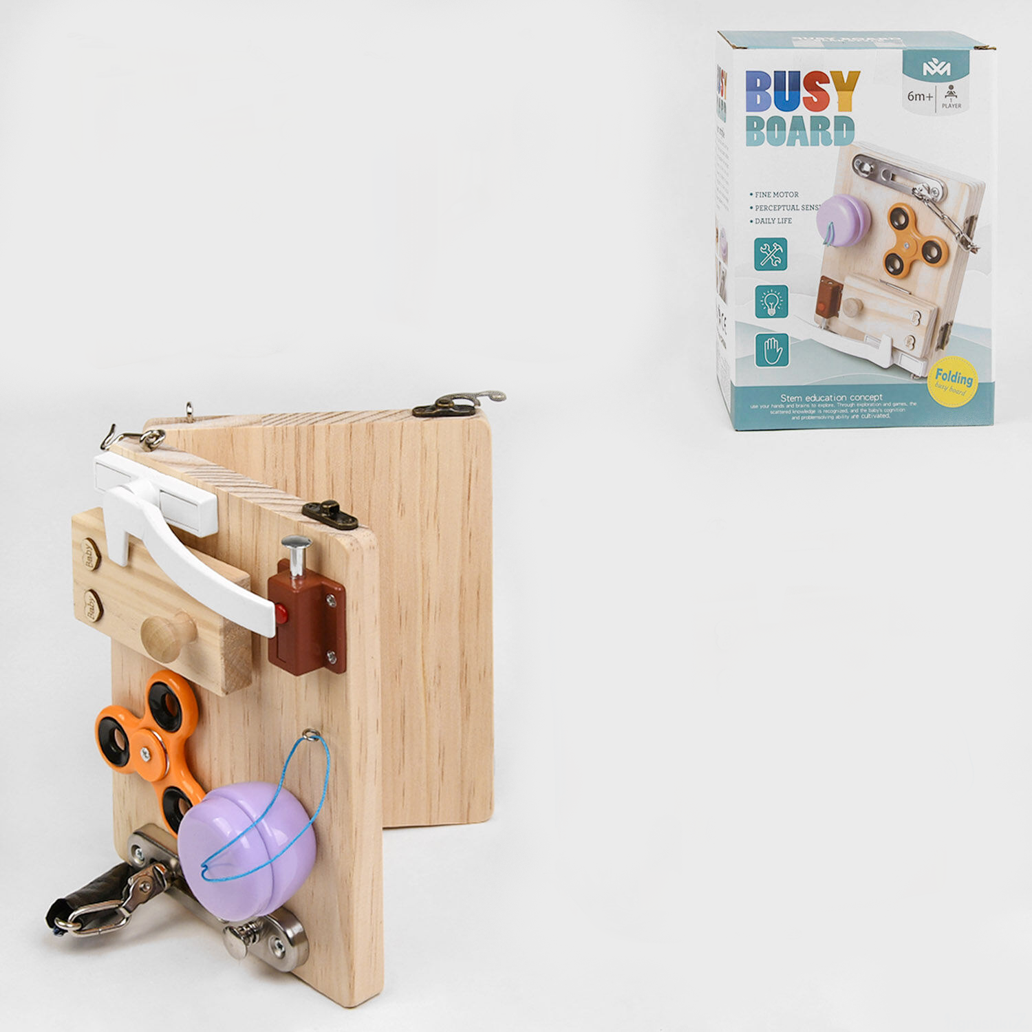 Бизиборд для малышей деревянный С 49415/20 логический (25807524)