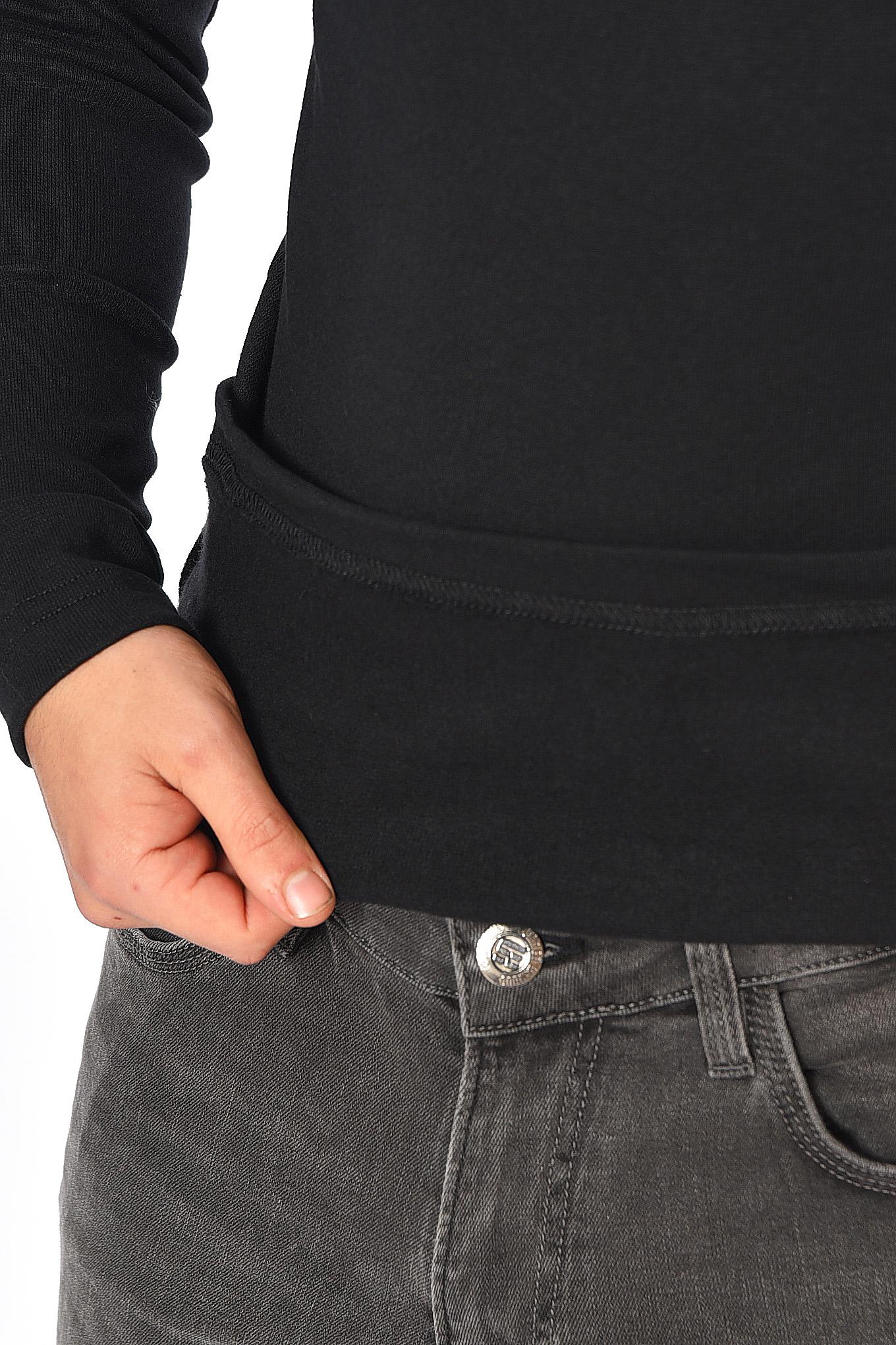 Гольф чоловічий однотонний на флісі S Чорний (194210) - фото 4