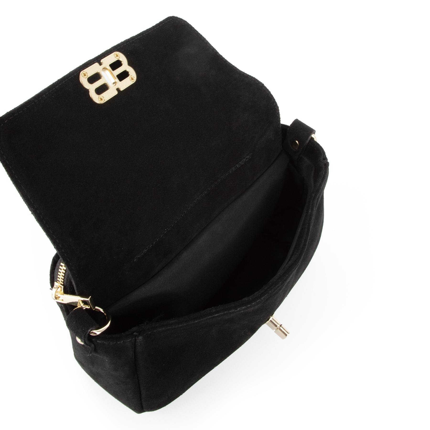 Жіноча сумка замшева Virginia Conti 04042 на два відділення Чорний (2765099684) - фото 3 Жіноча сумка замшева Virginia Conti 04042 на два відділення Чорний (2765099684) - фото 3