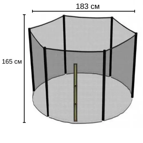 Сітка для батута зовнішня 6 стовпчиків на блискавці 183 см Чорний (21-76-20100600) - фото 5