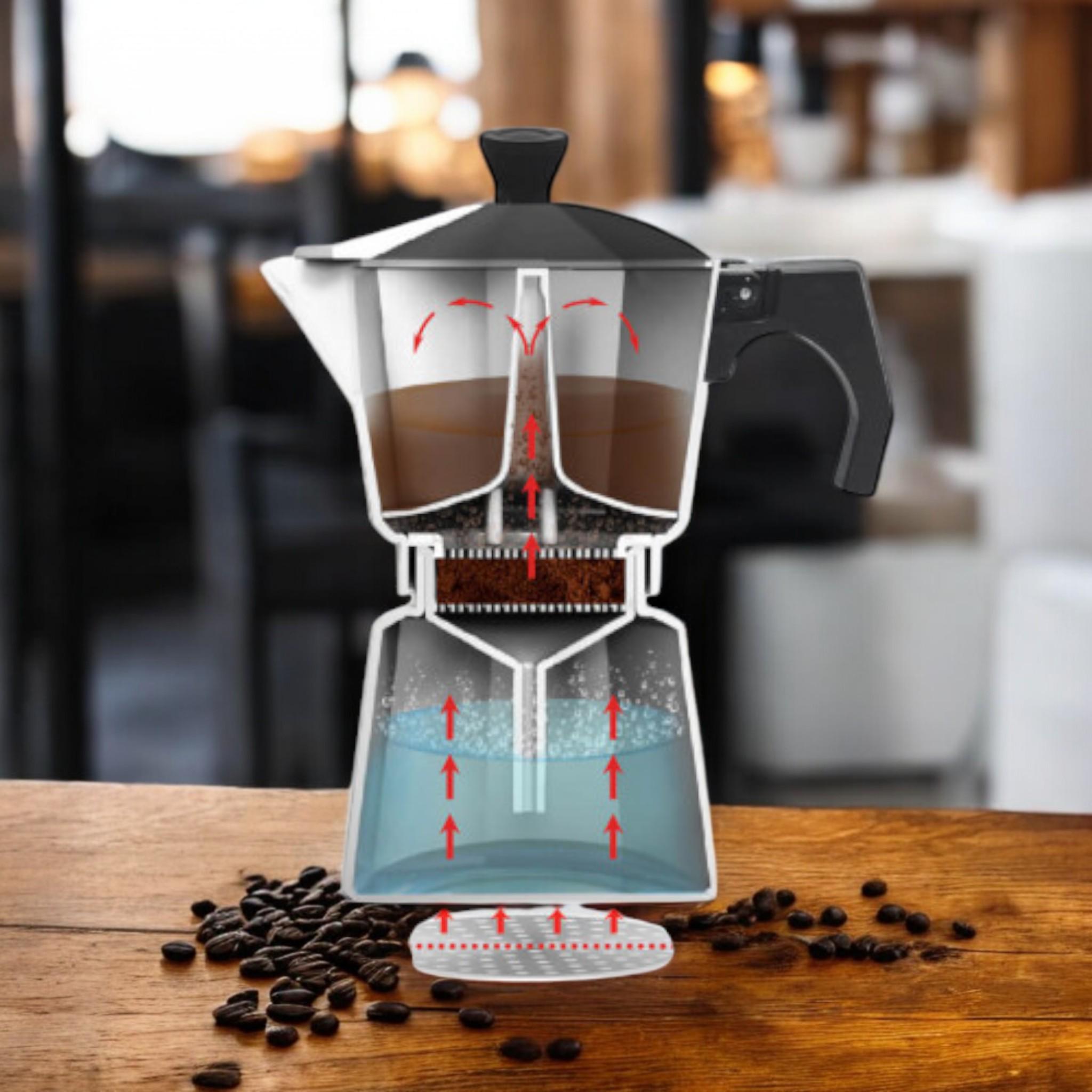 Кофеварка гейзерная Espresso Moka Maestro MR-1667-9 на 9 чашек индукционное дно 450 мл Black (G_MR1667/9Black) - фото 3