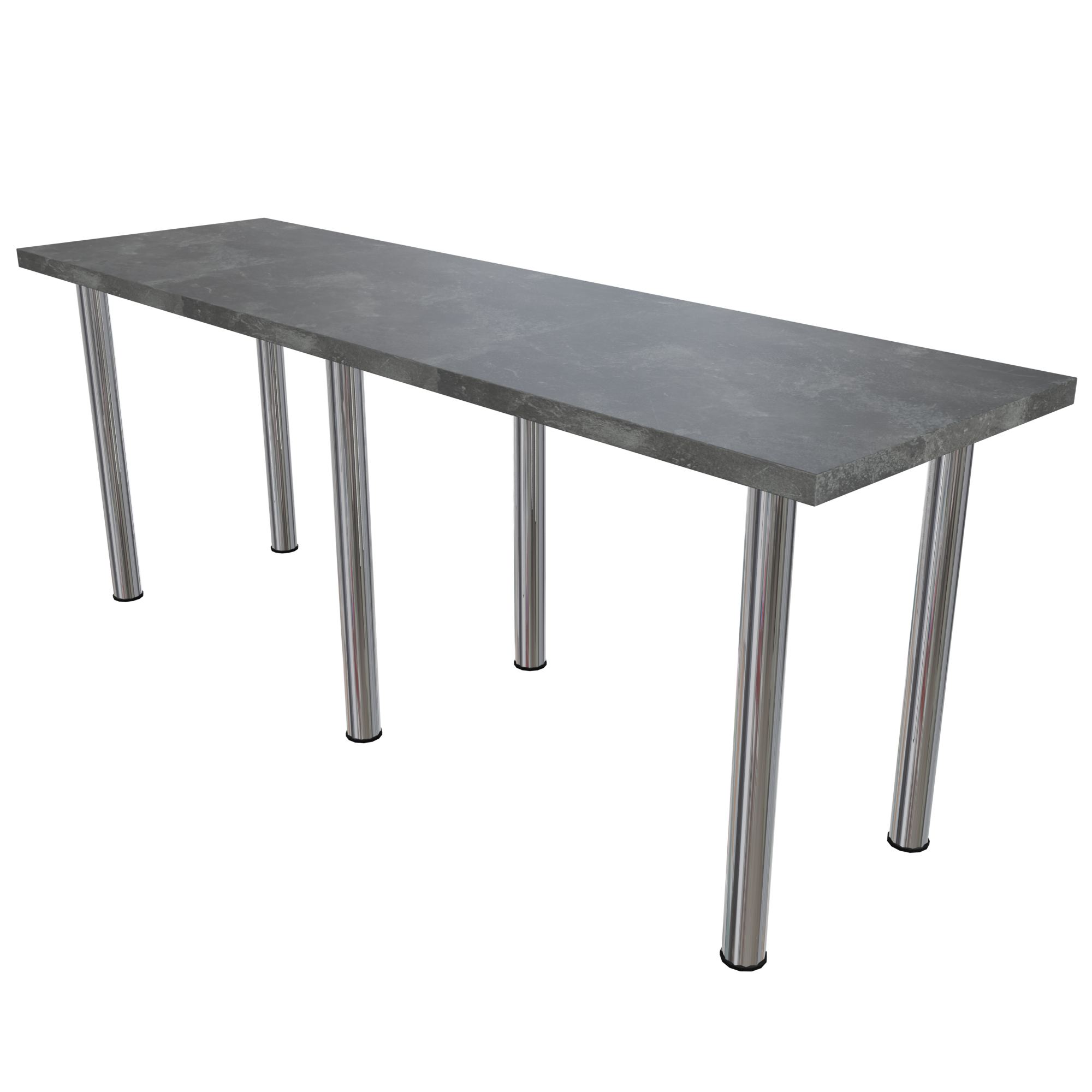 Стіл обідній БРІДЖ 2000х600 Бетон чорний/Хром