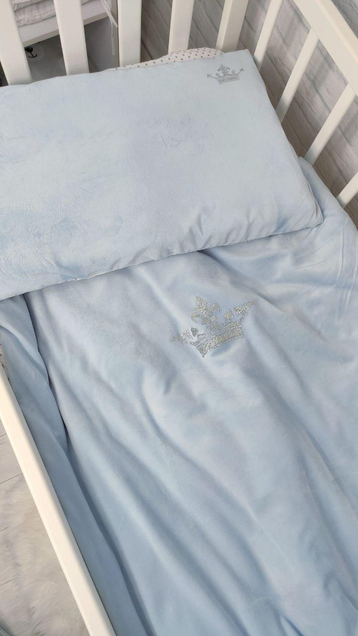 Комплект постельного белья Велюр Корона детский Кремовый - фото 6