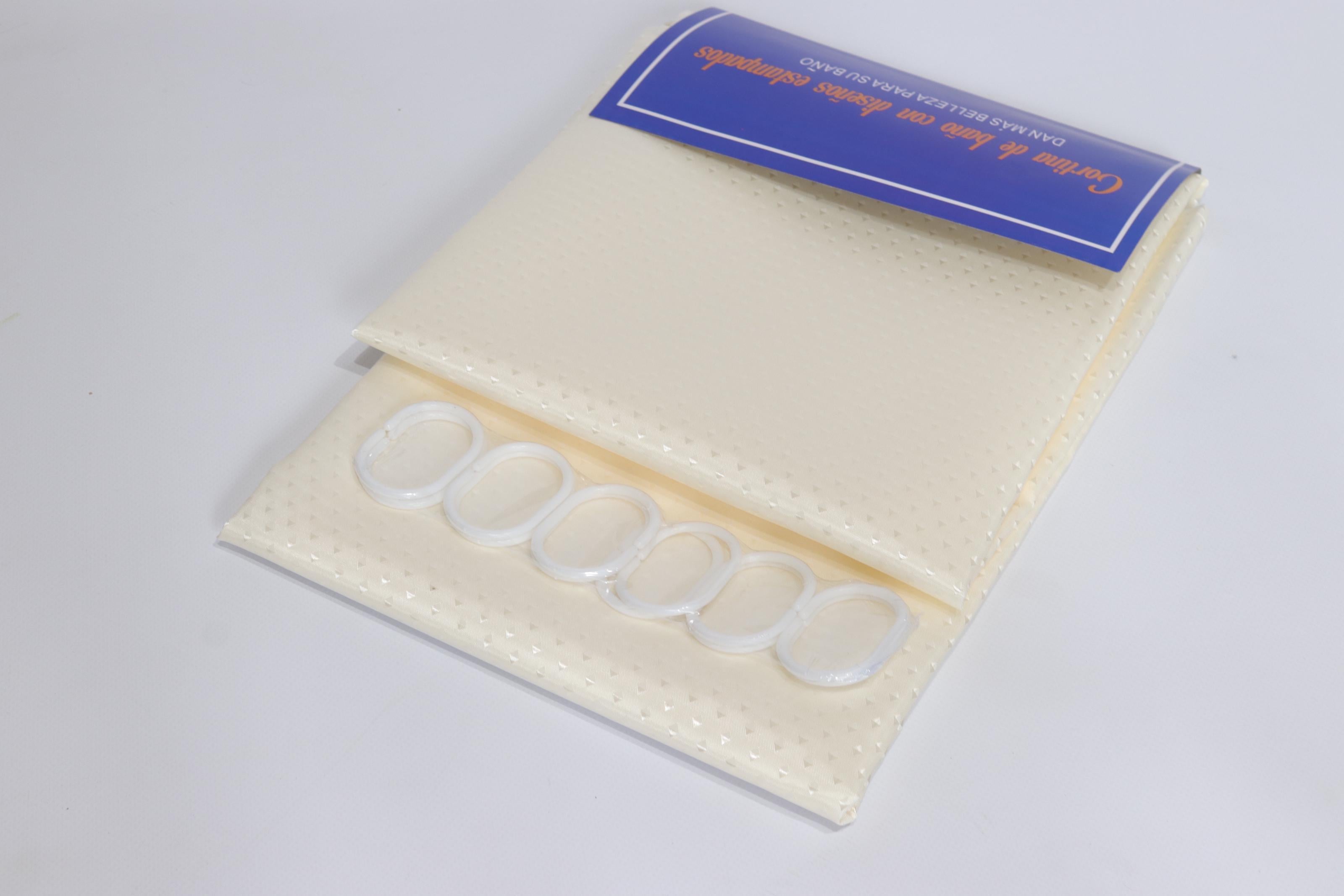 Шторка для ванної однотонна 240x180 см Кремовий (5314/cream)