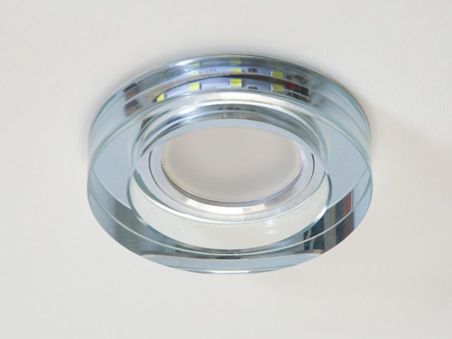 Точечный светильник Diasha с LED подсветкой зеркальное стекло (6018WH)