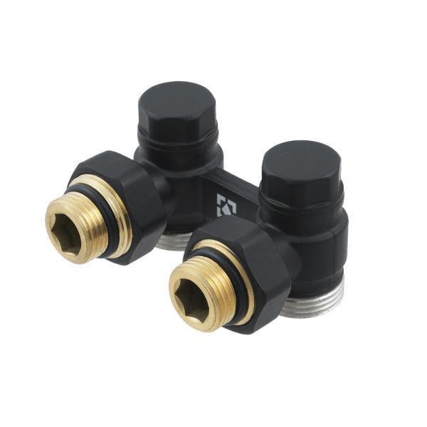 Узел нижнего подключения радиатора Raftec угловой 1/2"х3/4" Black (DHRKA11-B)