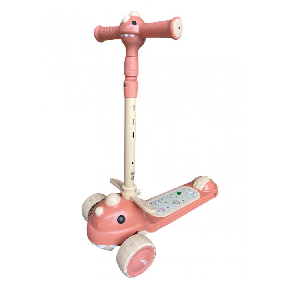 Самокат детский трехколесный Kidwell 616 Dino с LED-подсветкой колес Pink (PH00132) Самокат детский трехколесный Kidwell 616 Dino с LED-подсветкой колес Pink (PH00132)