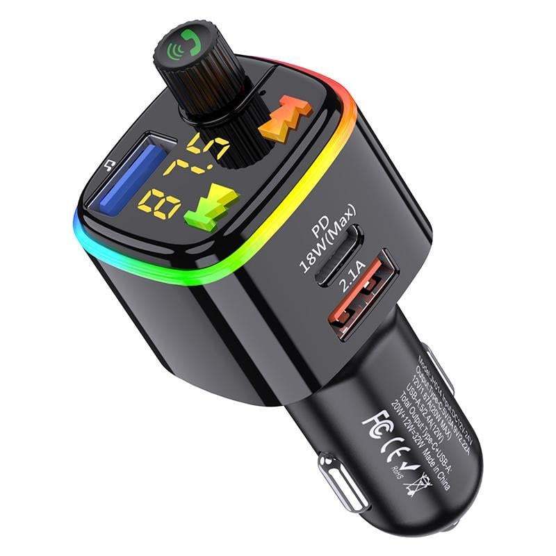 FM модулятор-трансмиттер Bluetooth Jokade JH014 PD/32W Черный (824124)