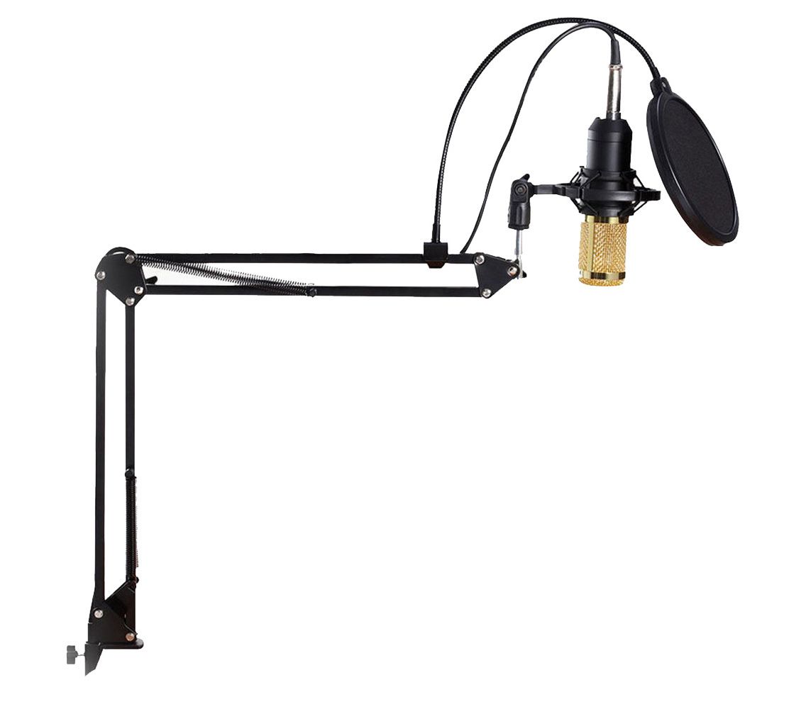 Мікрофон студійний зі стійкою UKC Music D.J. M-800U Black/Gold - фото 2 Мікрофон студійний зі стійкою UKC Music D.J. M-800U Black/Gold - фото 2