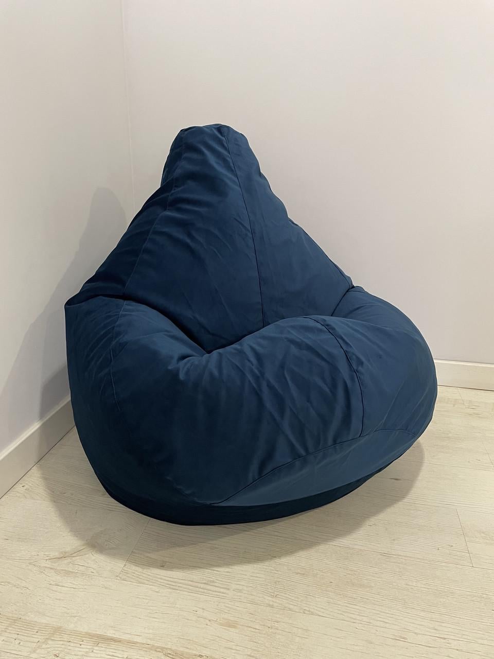 Бескаркасное кресло-мешок SkyPuff MEGA Груша Велюр Florida XXXL 160х120 см Navy (160118)