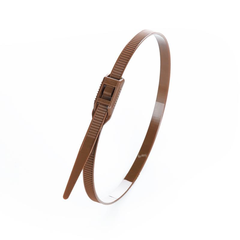 Хомут нейлоновий Apro з низьким профілем замка 100 шт. 8x400 мм Коричневий (CTLC-10526)