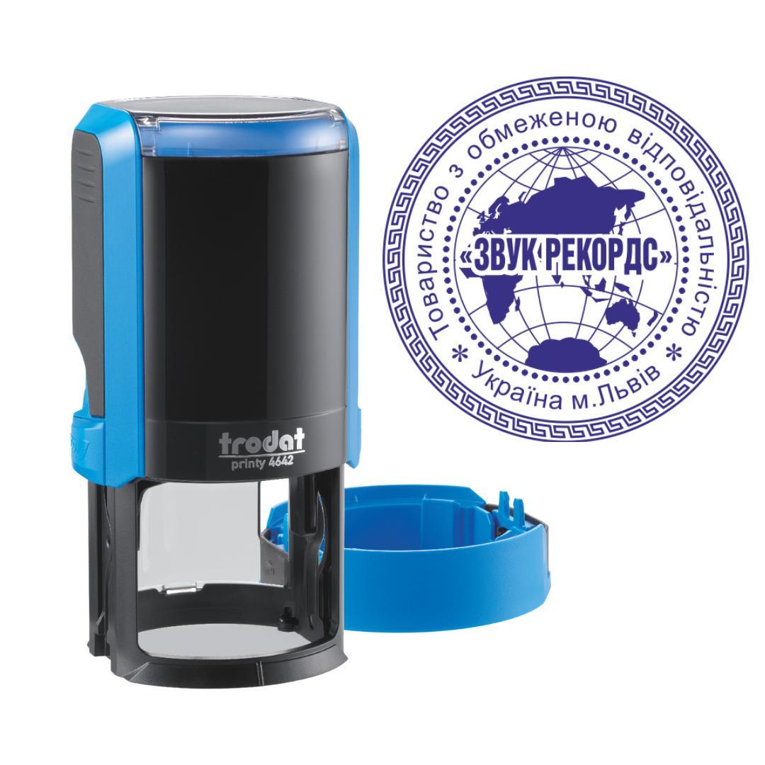 Печать ТОВ на автоматическом оснащении Trodat Printy 4642 с колпачком Синий (ООО7/4642/B)