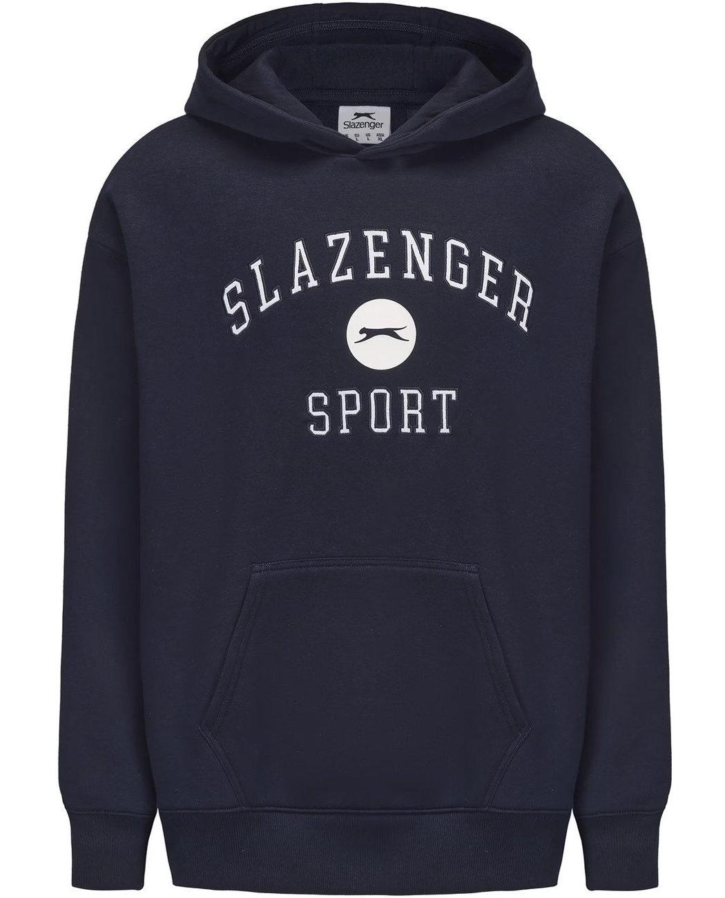Худі чоловіче утеплене Slazenger Fleece 53236118 оверсайз XL Темно-синє (2532361184306)