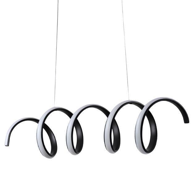 LED-люстра подвесная Sirius с плафоном спираль 3000/6500К IP20 LCD3055 BK 52W Черный (28687218)