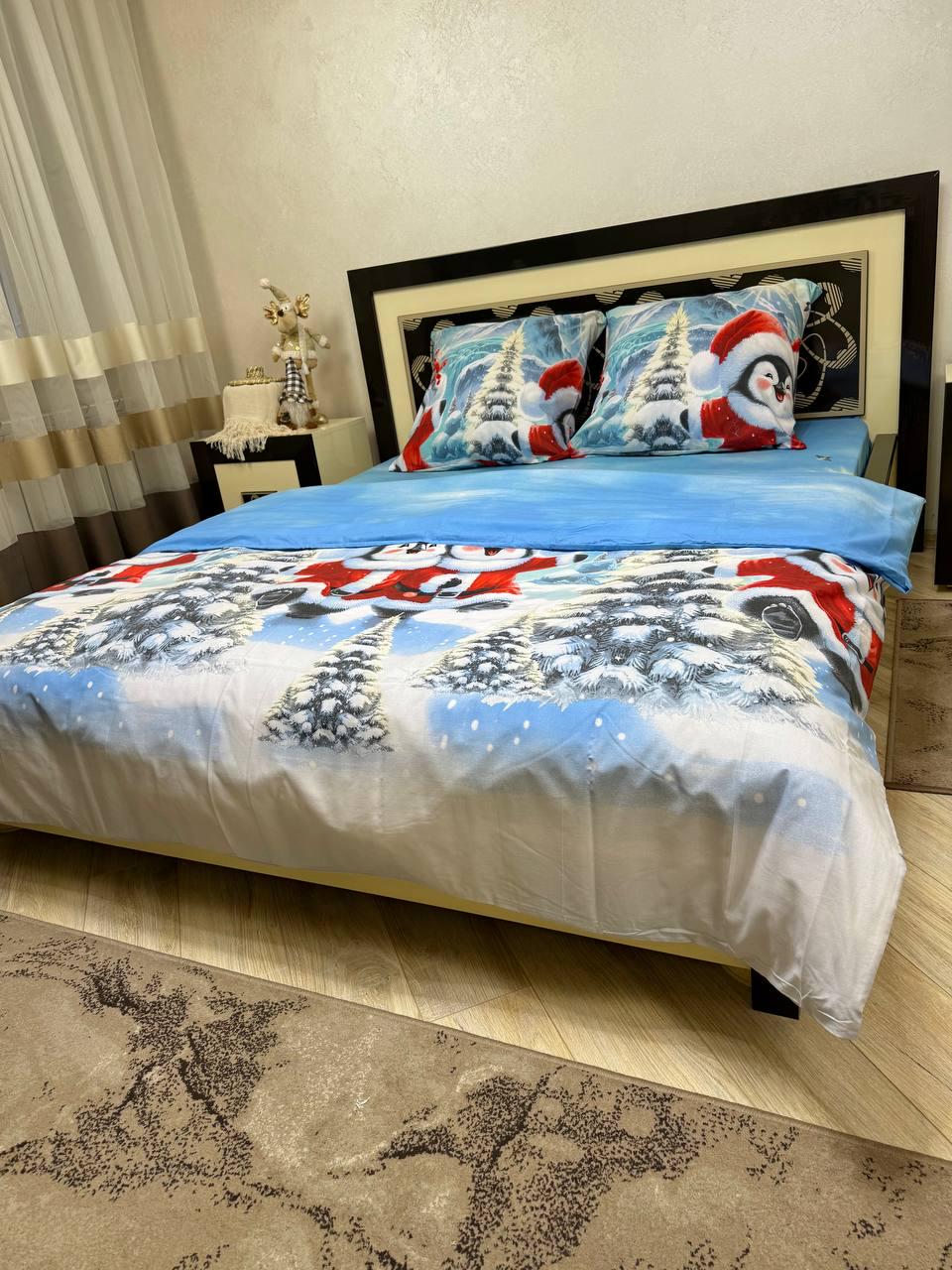 Комплект постельного белья полуторный Новогодний Лоло и пепе 8331 хлопковый 150х220 см Разноцветный (28822164) Комплект постельного белья полуторный Новогодний Лоло и пепе 8331 хлопковый 150х220 см Разноцветный (28822164)