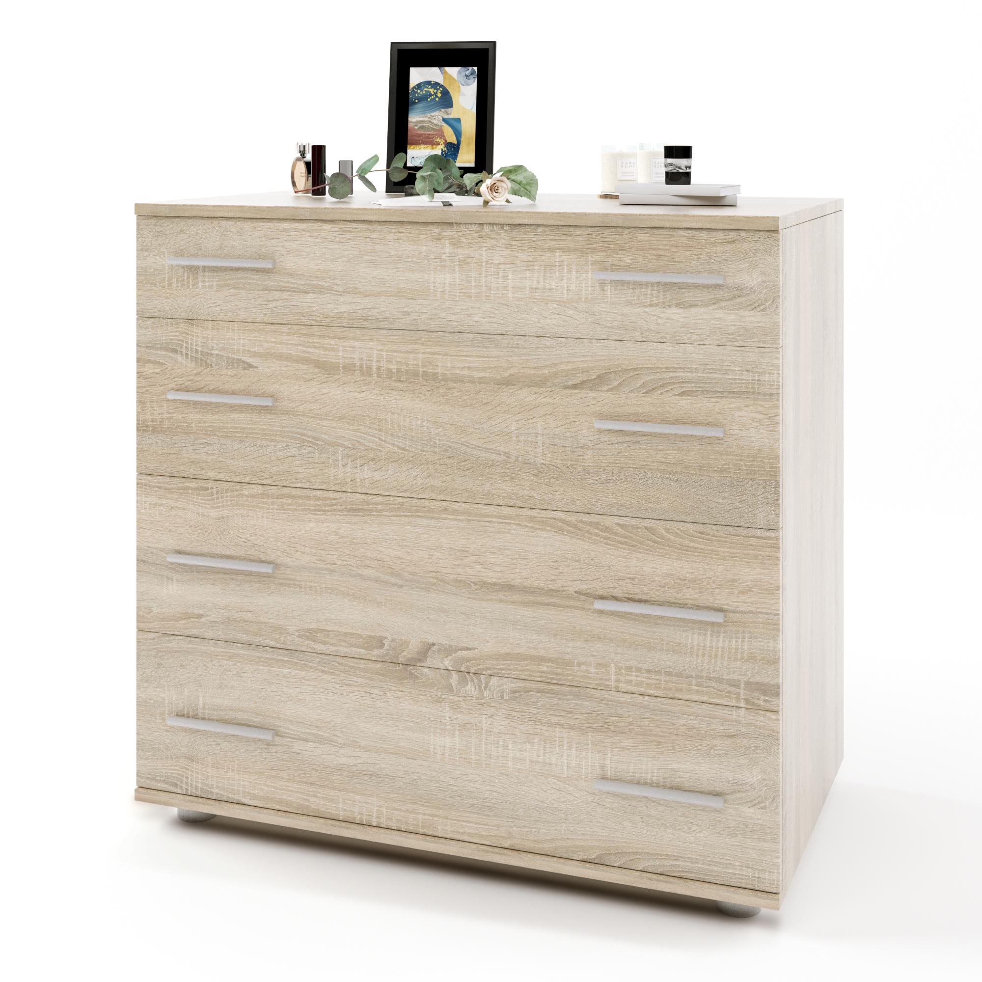 Комод на телескопах Еверест на 4 ящики К-1 Дуб сонома (EVR-2445)