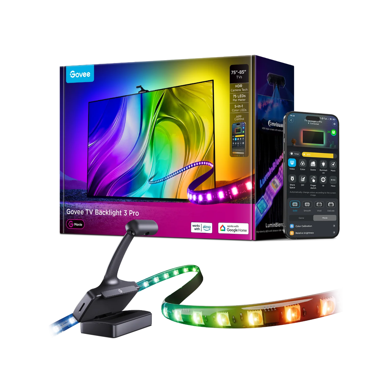 Набор адаптивной подсветки Govee TV Backlight 3 Pro Ambilight для 75-85" (H66A1)