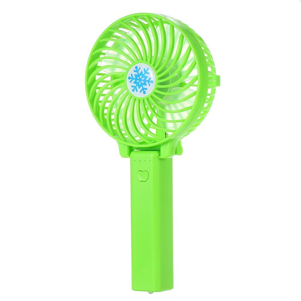 Вентилятор аккумуляторный Handy Mini Fan с ручкой USB диаметр 10 см Зеленый