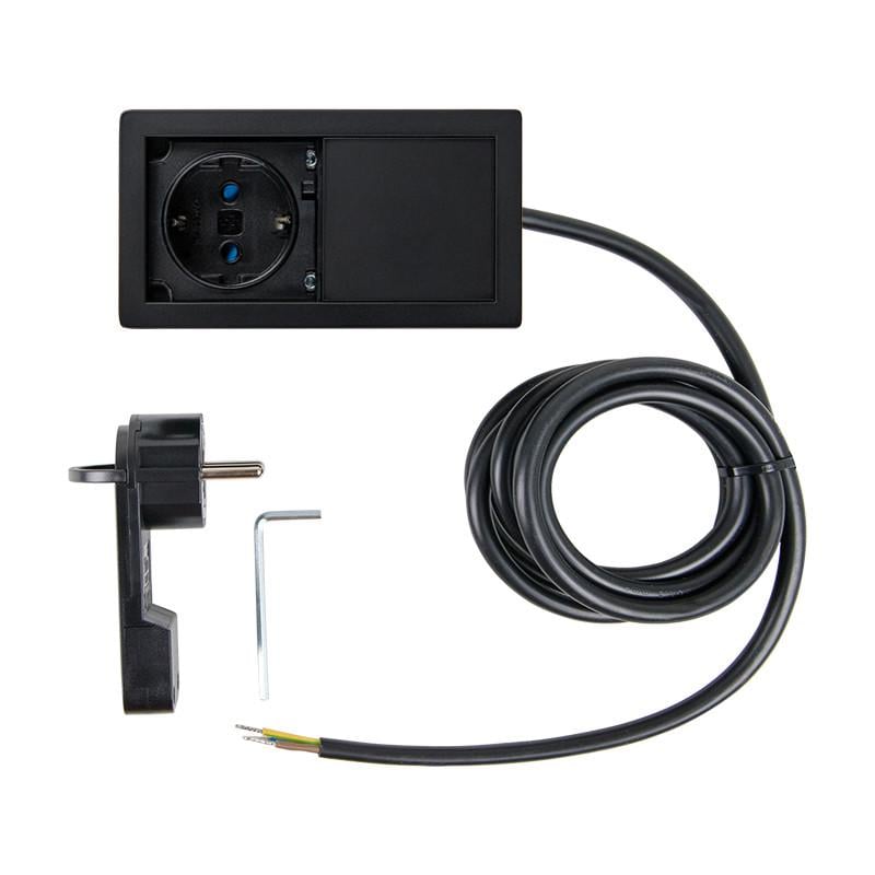 Блок розеточный одинарный VersaHIT MONO 1 розетка 110-220В 16A IP54 Черный мат (86227) - фото 4