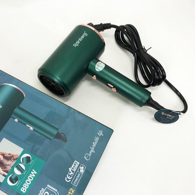 Фен для сушки и укладки волос Rainberg RB-2212 8800 Вт Green (ML-04608)