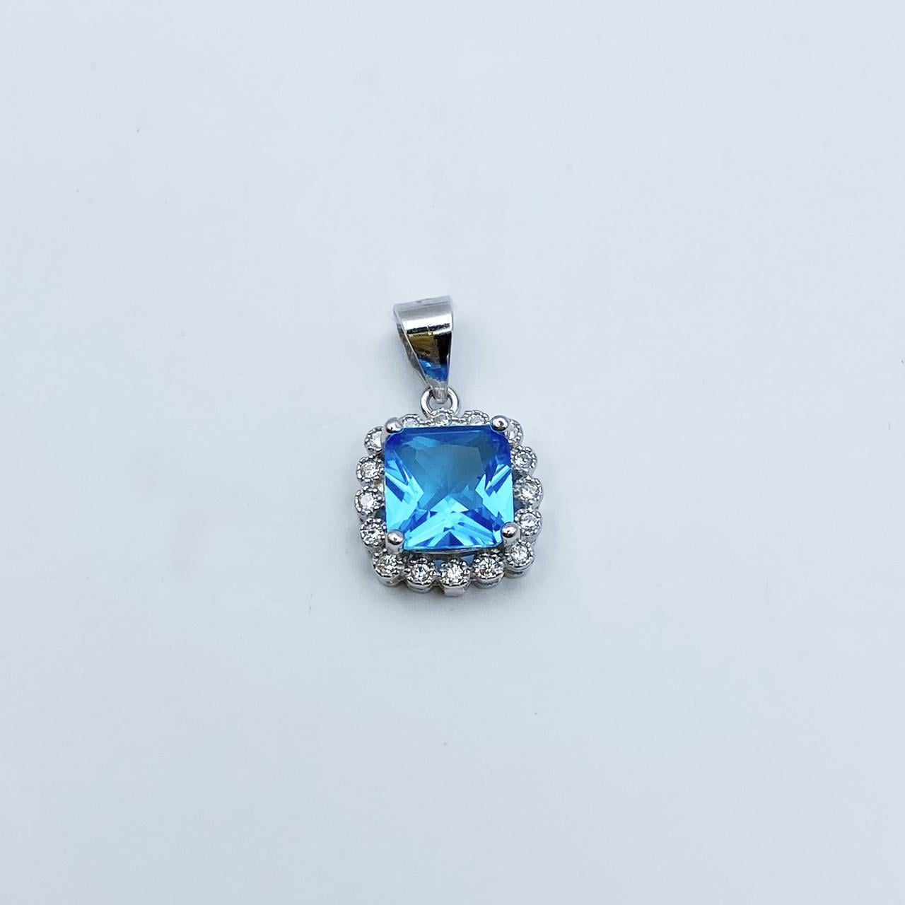Серебряный кулон с аквамариновым кварцем 1,85 г (2182402844)