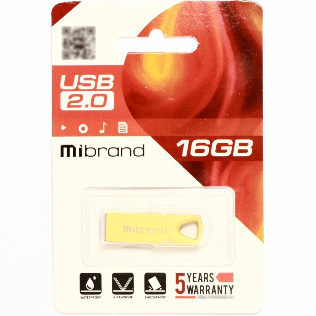 Flash Mibrand USB 2.0 Taipan 16Gb Gold (29caa1-15568) - фото 2