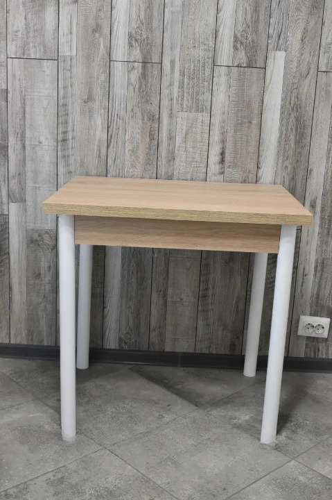 Обідній стіл розкладний Оскар 60х80/80х120х75 см Сонома/Білий (28374353)